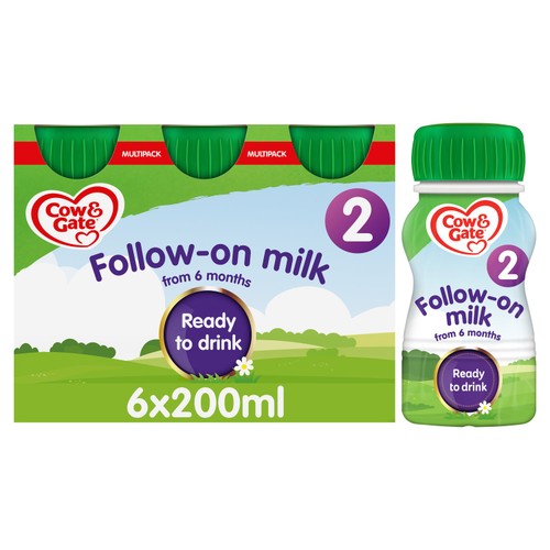 Cow Gate Follow On Baby Milk Formula Liquid Ready to Feed 6-12