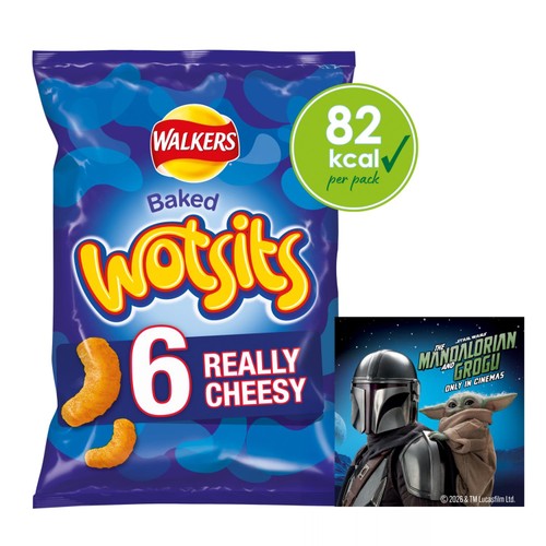 Walkers Wotsits Really Cheesy Multipack Snacks Crisps 6 x 16.5g