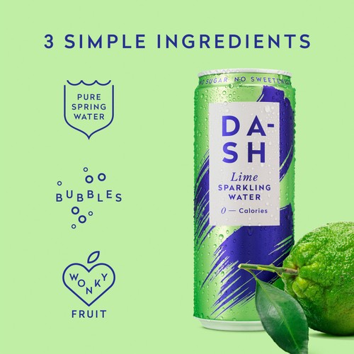 Dash Lime Sparkling Water 4x330ml
