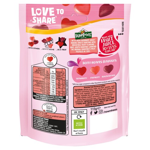 Rowntree's Berry Hearts Sweets Sharing Bag