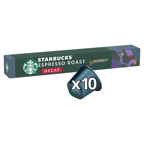 Starbucks by Nespresso Decaf Dark Espresso Roast Coffee Pods x 10