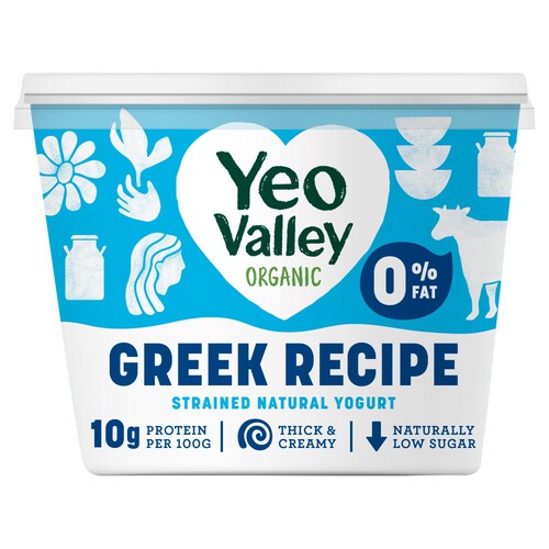 Yeo Valley Organic Greek Recipe Strained Natural Yogurt 0% Fat 