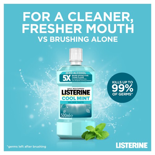 Listerine Cool Mint Milder Taste Mouthwash 