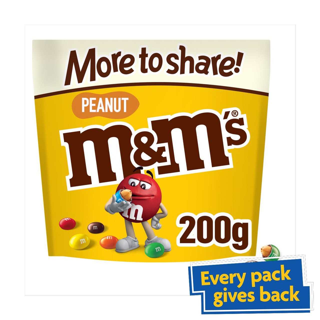 M&M's Crunchy Peanut & Milk Chocolate More To Share Pouch 200g