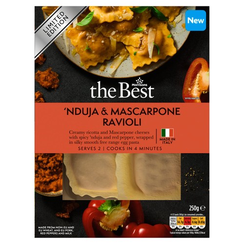 Morrisons The Best Nduja & Red Pepper Ravioli 250g