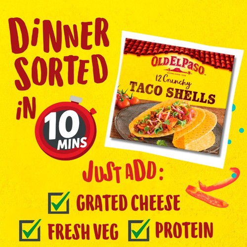 Old El Paso 12 Crunchy Taco Shells 156g