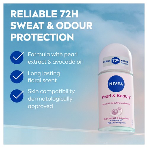 NIVEA Pearl & Beauty 72h Anti-Perspirant Deodorant Roll-On