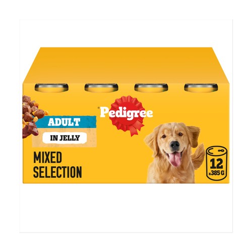 PEDIGREE Adult Wet Dog Food Mixed Selection in Jelly 12 x 385g Tin Can