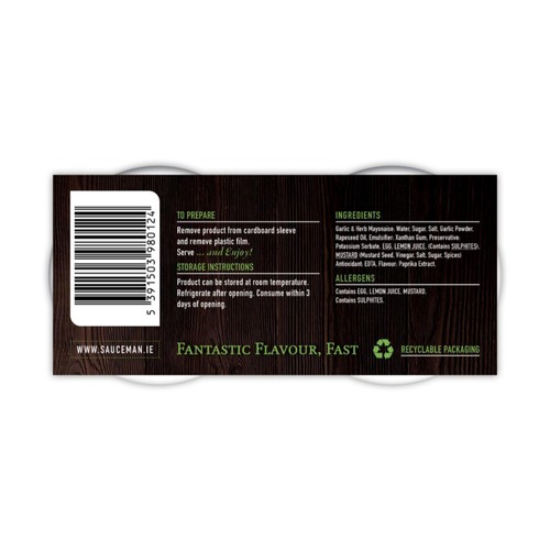 The Sauceman Garlic And Herb Dips 2x60g