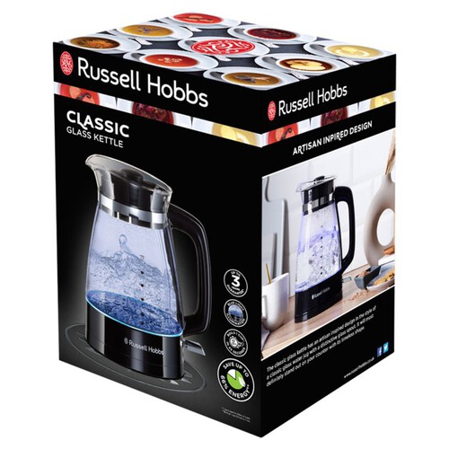 Russell Hobbs Cordless Electric Glass Kettle Black 26080