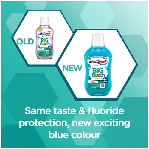 Aquafresh Kids Mouthwash Big Teeth Fruity Flavour 6-8 Years 300ml