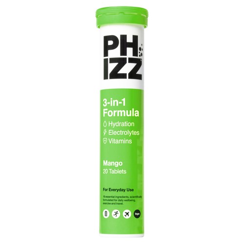 Phizz Mango 3-In-1 Hydration 20 Effervescent Tablets
