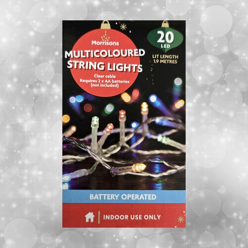 Morrisons 20 LED Battery Multicoloured String Lights