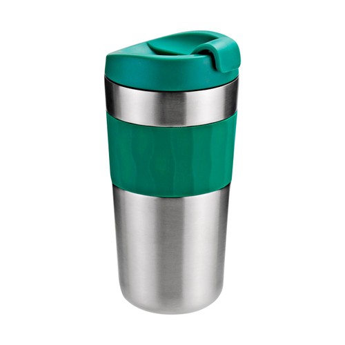 Nutmeg stainless steel double wall with silicone wrap sage green