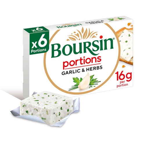 Boursin Portions Garlic & Herbs Soft French Cream Cheese