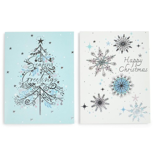 Morrisons Duo Tree And Snowflake Cards 10 Pack