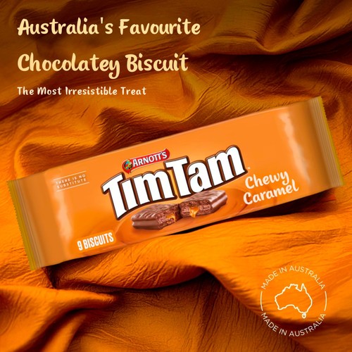 Arnotts Tim Tam Chewy Caramel Milk Chocolatey Biscuits  9 Pack