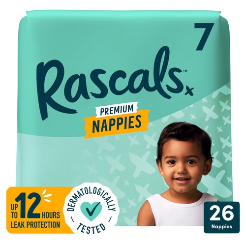 Rascals Premium Size 7 Nappies 