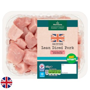 Morrisons The Butcher's On Market Street British Lean Diced Pork 445g