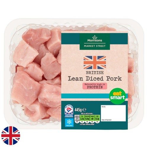 Morrisons the butcher s on market street british lean diced pork