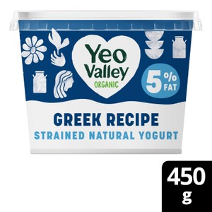 Yeo Valley Organic Greek Recipe 5% Strained Natural Yogurt450g
