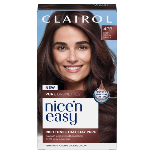 Clairol Nice'N Easy Pure Brunettes Permanent Hair Dye 4PB Deep Mocha Brown