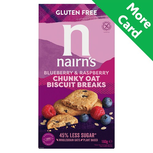 Nairn's Gluten Free Biscuit Breaks Chunky Oats, Blueberry & Raspberry