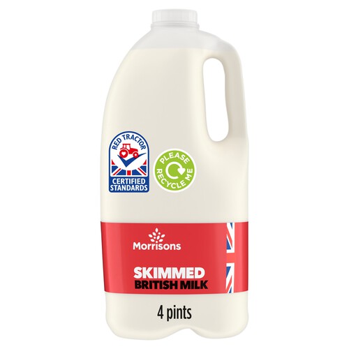 Morrisons British Skimmed Milk 4 Pint