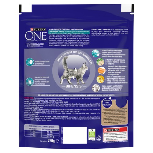 Purina ONE Senior 7+ Dry Cat Food In Salmon