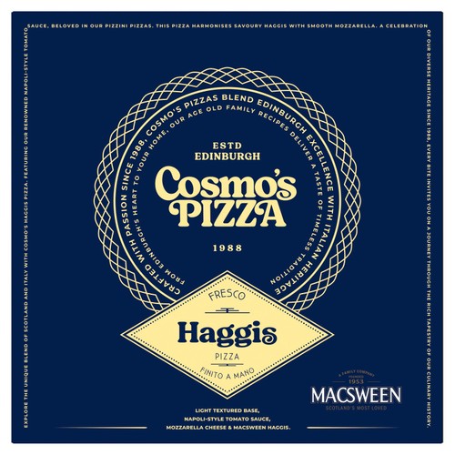 Cosmo's Cheese & Tomato Pizza With Haggis Topping