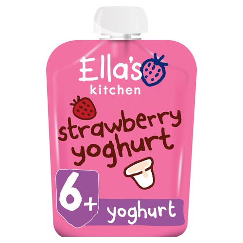 Ella's Kitchen Strawberry Greek Style Yoghurt Baby Food Pouch 6+ Months 