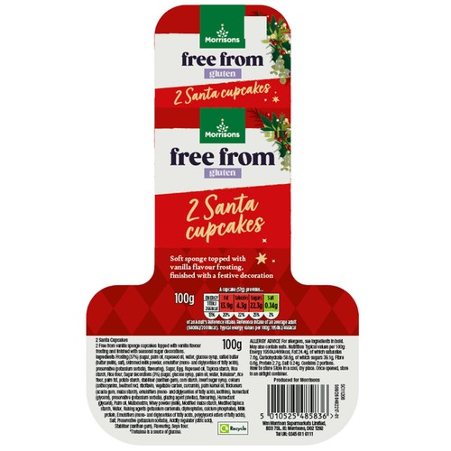 Morrisons Gluten Free Christmas Cupcakes 2 Pack