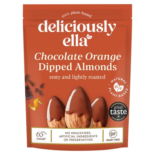 Deliciously Ella Chocolate Orange Dipped Almond Share Snack Bag 75g