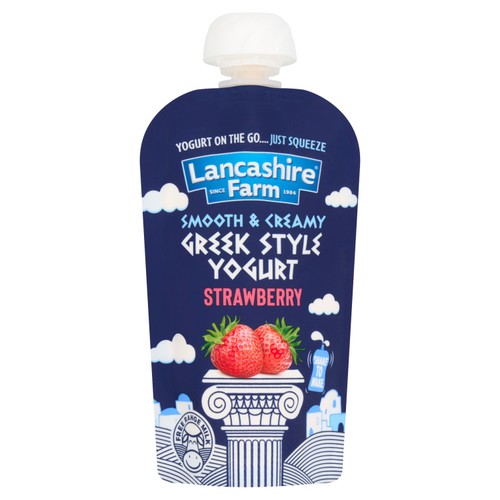 Real Lancashire Greek Style Strawberry Yogurt Pouch