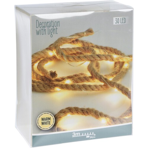 Koopman Warm White 30 Led Rope Decoration With Light 3m