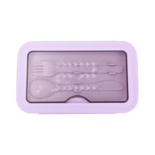 Nutmeg Home Lunchbox With Cutlery Lilac