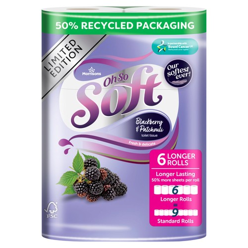 Morrisons Blackberry & Patchouli  Limited Edition Toilet Roll   6 Rolls
