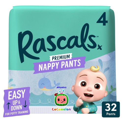 Rascals Cocomelon Size 4 Nappy Pants 