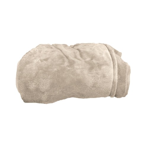 Morrisons Plain Taupe Fleece Throw 120Cm X 150Cm