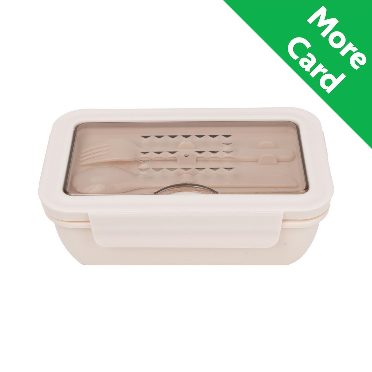 Nutmeg Home Lunchbox With Cutlery Cream