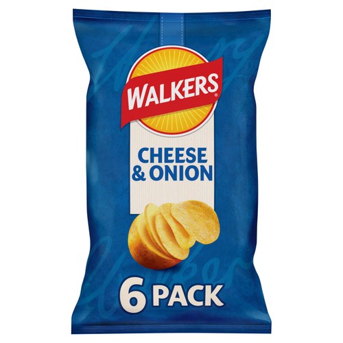Walkers Cheese & Onion Multipack Crisps 6 Pack x 25g
