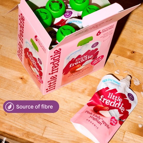 Little Freddie Organic Pink Lady Yoghurt Multipack Baby Food Pouch 6+ M