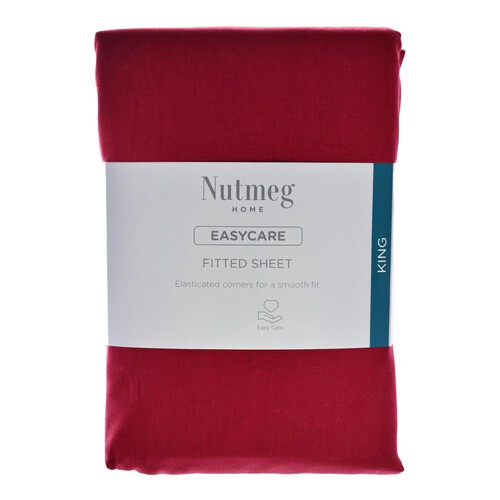 Nutmeg Home Easycare Pomegranate Fitted Sheet King 