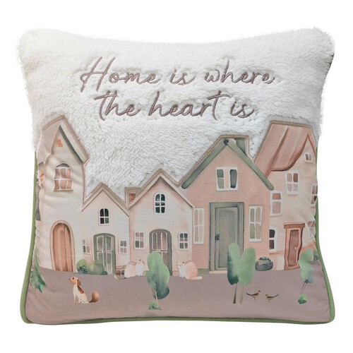 Nutmeg Home Is Where The Heart Is Cushion