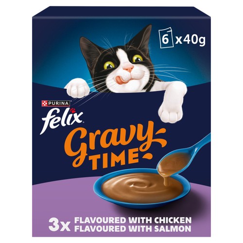 Felix Gravy Time Chicken & Salmon Wet Cat Food 6 X 40G