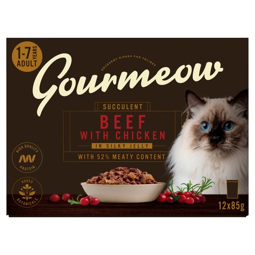 Morrisons Premium Adult Cat Pouch Beef With Chicken In Jelly 