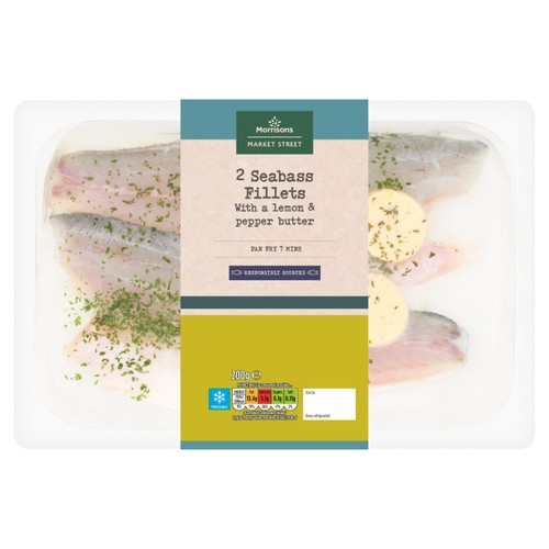 Morrisons Seabass Fillets With A Lemon & Pepper Butter 