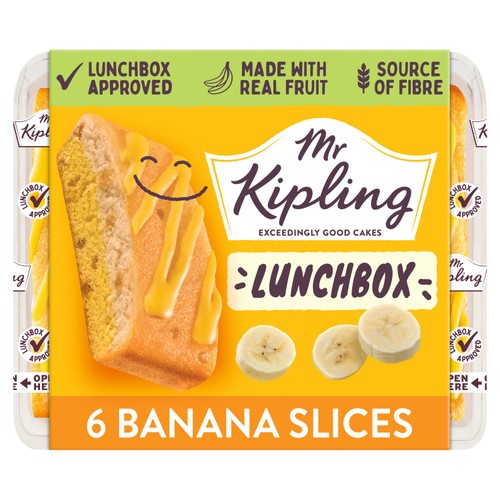Mr Kipling Banana Lunchbox Slices 6 Pack