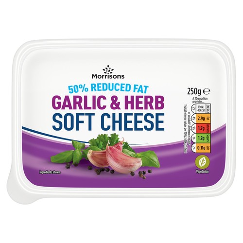 Morrisons reduced fat garlic herb soft cheese