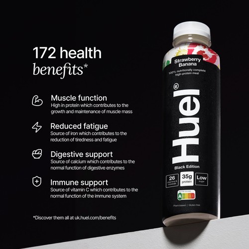 Huel Black Edition Strawberry & Banana Complete Meal 
